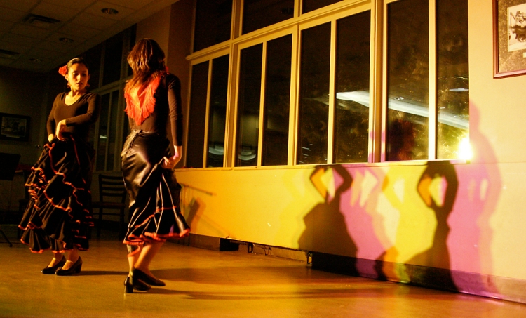 Andrea Molina and Maria delCarmen Reguera dance the flamenco during the Multicultural Dance Expo's opening act on March 19, 2007, at Memorial Union. Other dances featured at the expo highlighted Mexican, Indian and Southeast Asian cultures.